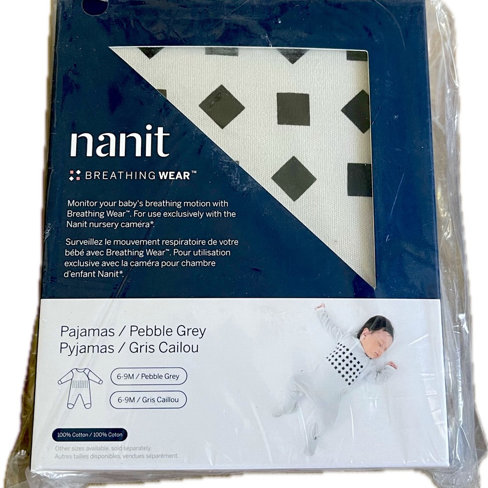 NANIT Breathing Wear - PAJAMAS (6-9 months) - Pebble Grey